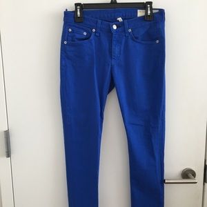 Deep blue Rag & Bone jeans.